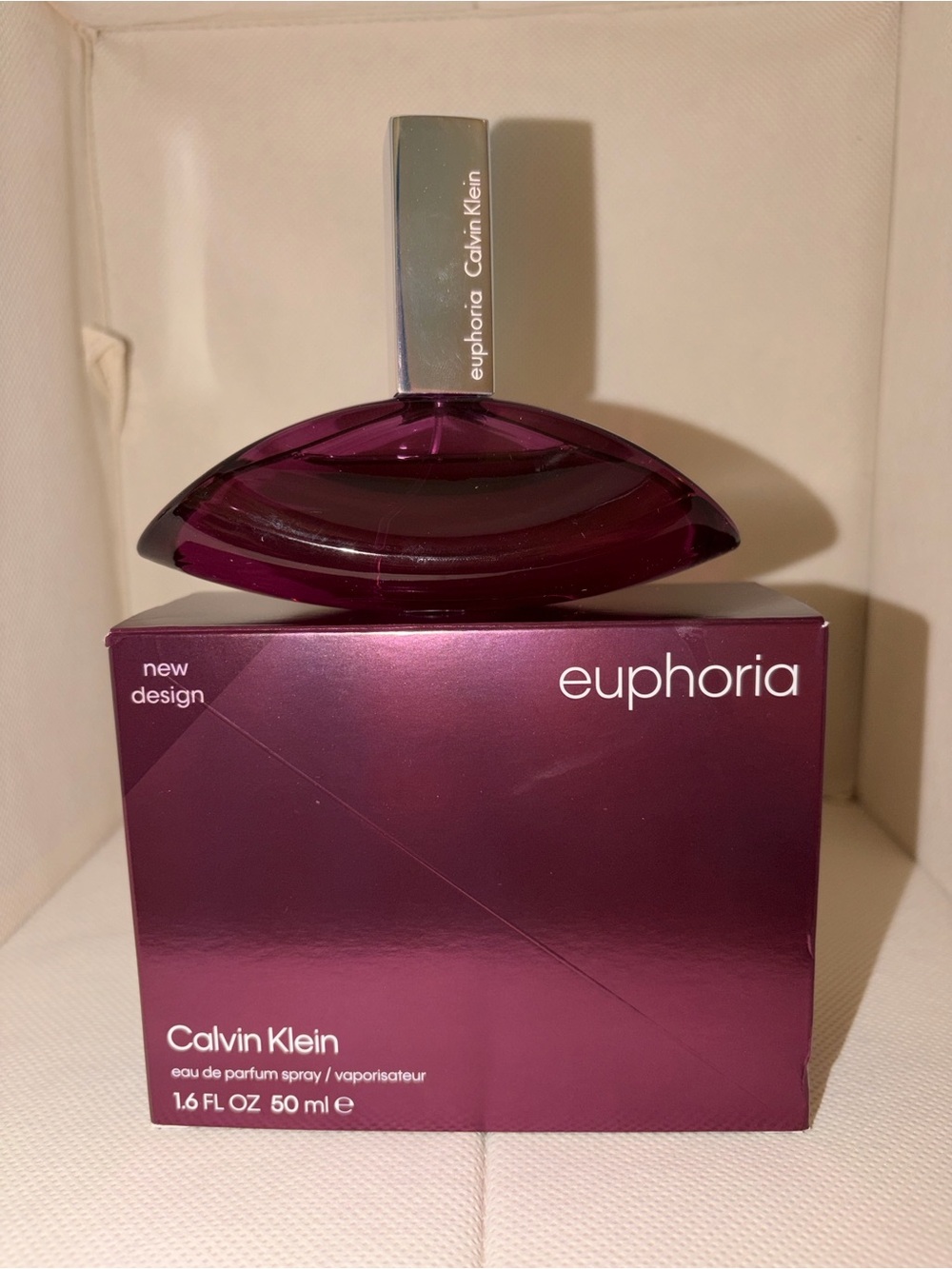 Fragrance bottle on box